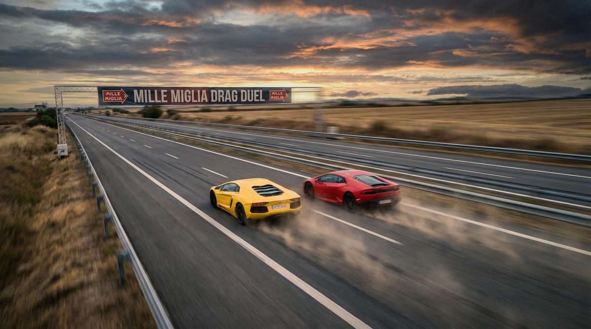 大奶汽车改装视频-双车直线加速对决